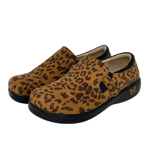 ALEGRIA Shoes Kara Loafer Slip On Comfort Nursing Leopard Print Brown Black - Picture 6 of 13
